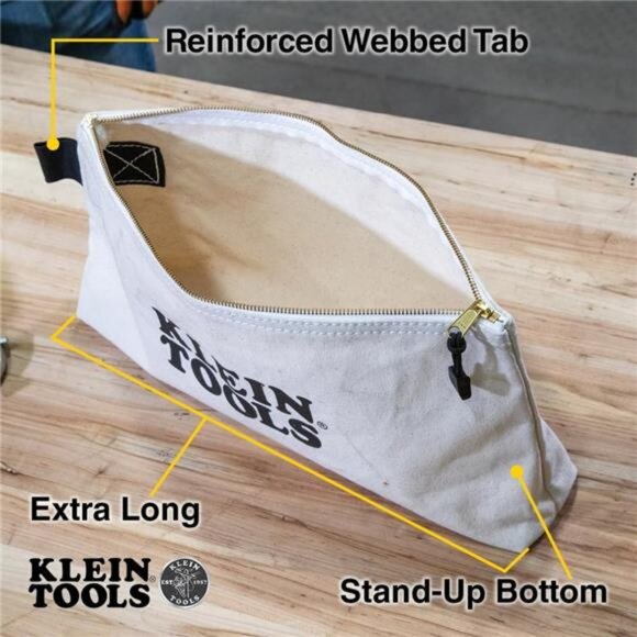 Tools Zipper Bag, Canvas Tool Pouch with Heavy Duty Brass Zipper Close - Picture 9 of 14